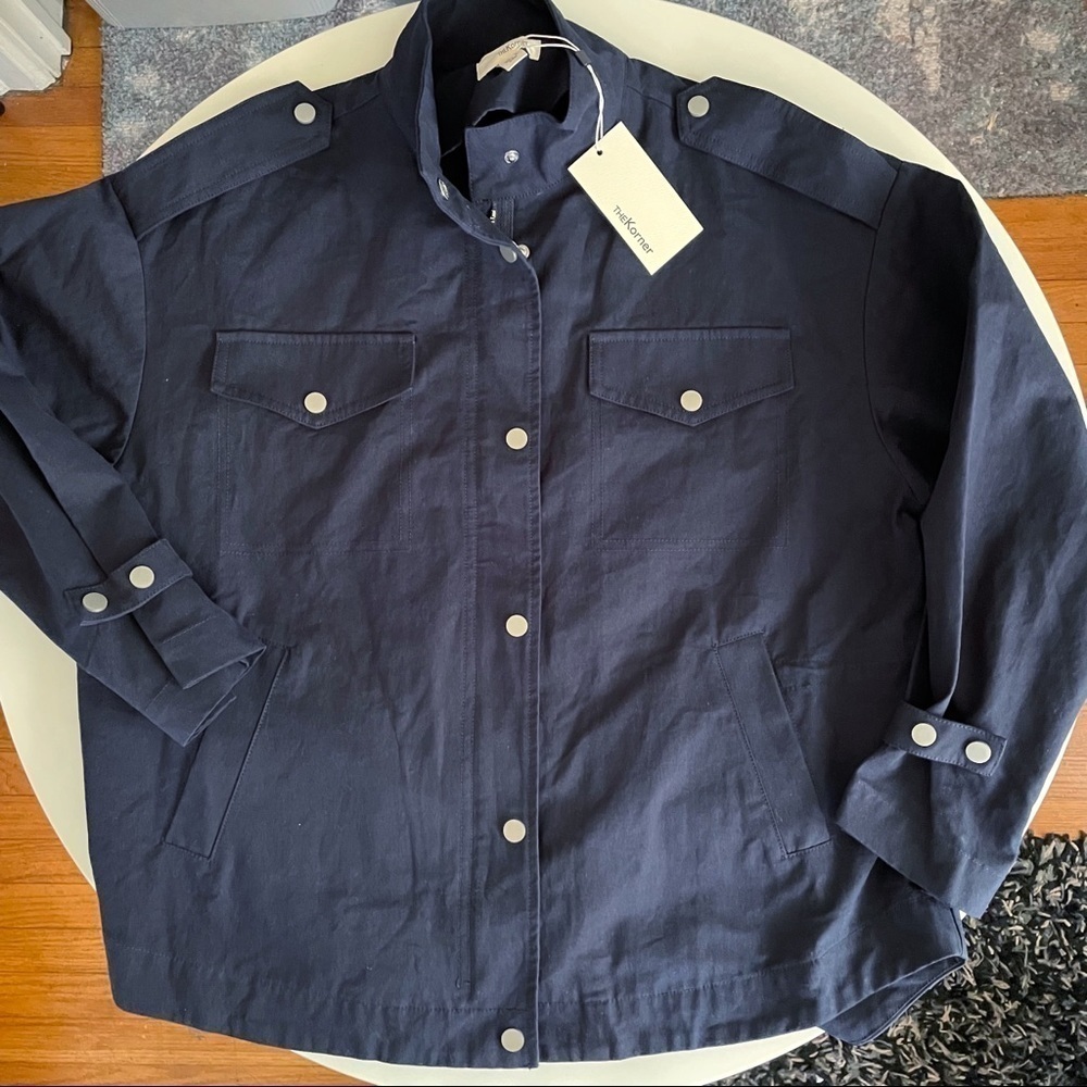 Anthropologie TheKorner Full Zip Utility Jacket Navy Women’s Size Small New